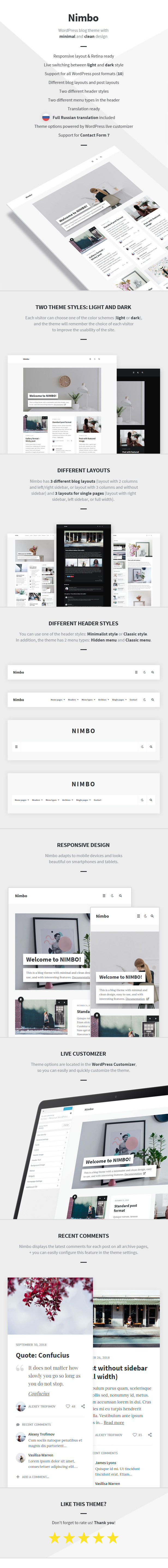 Tema Nimbo WordPress - Características